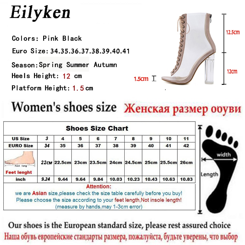 Sexy PVC Transparent Gladiator Sandals Peep Toe Shoes Clear Chunky heels Sandals Women Boots Sandals image 4