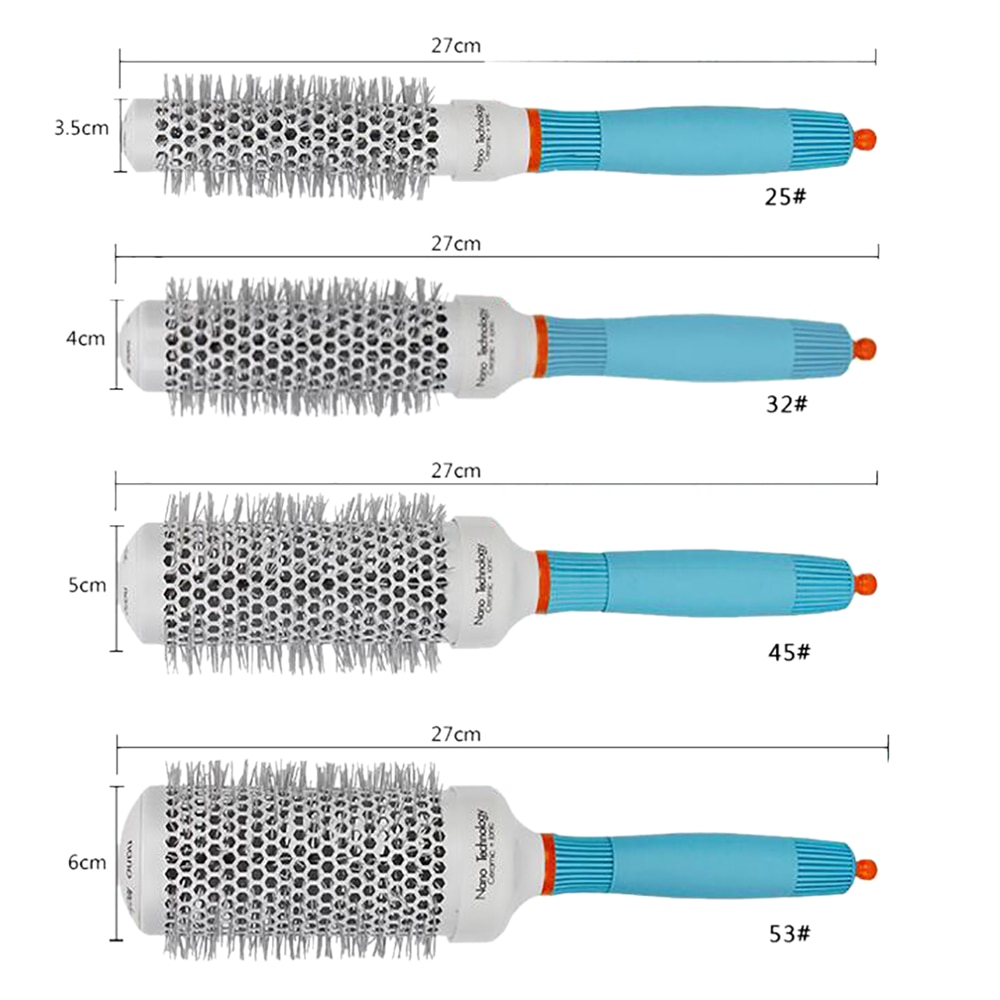 Brush size diagram showing four barrel diameters