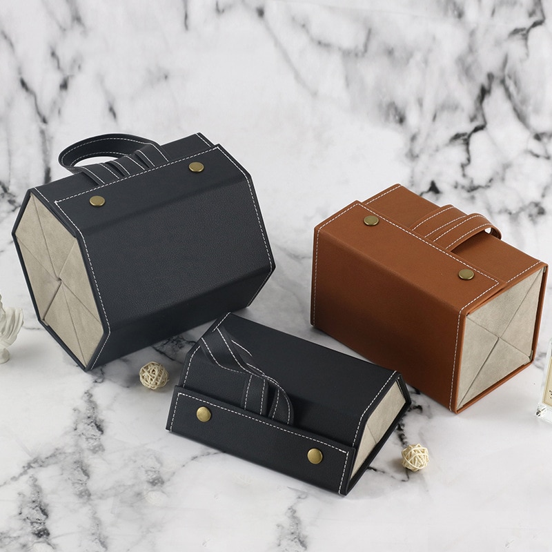Leather Multiple Glasses Storage Case PU Leather 2/3/4/5/6 Pairs of Sunglasses Holder Box Eyeglasses Storage Box LXH
