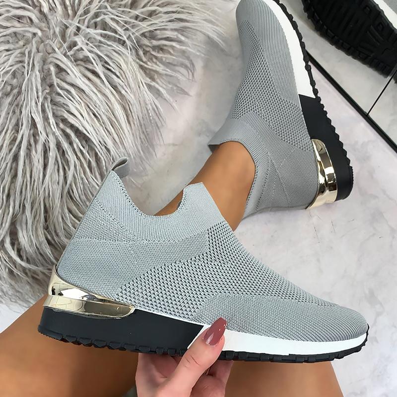 Summer Shoes For Women Elegant Elastic Slip-on Flat Shoes For Women Mesh Upper Breathable Sneakers Zapatillas Mujer image 8