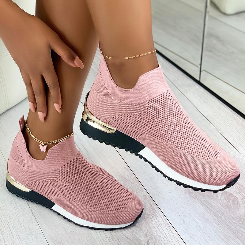 Summer Shoes For Women Elegant Elastic Slip-on Flat Shoes For Women Mesh Upper Breathable Sneakers Zapatillas Mujer image 11