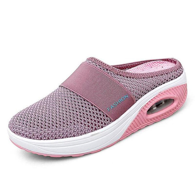 Women Mesh Lightweight Shoes Woman Slippers Wedge Shoes Female Air cushion Sandals Thick Bottem Omen Sneakers 43 image 3
