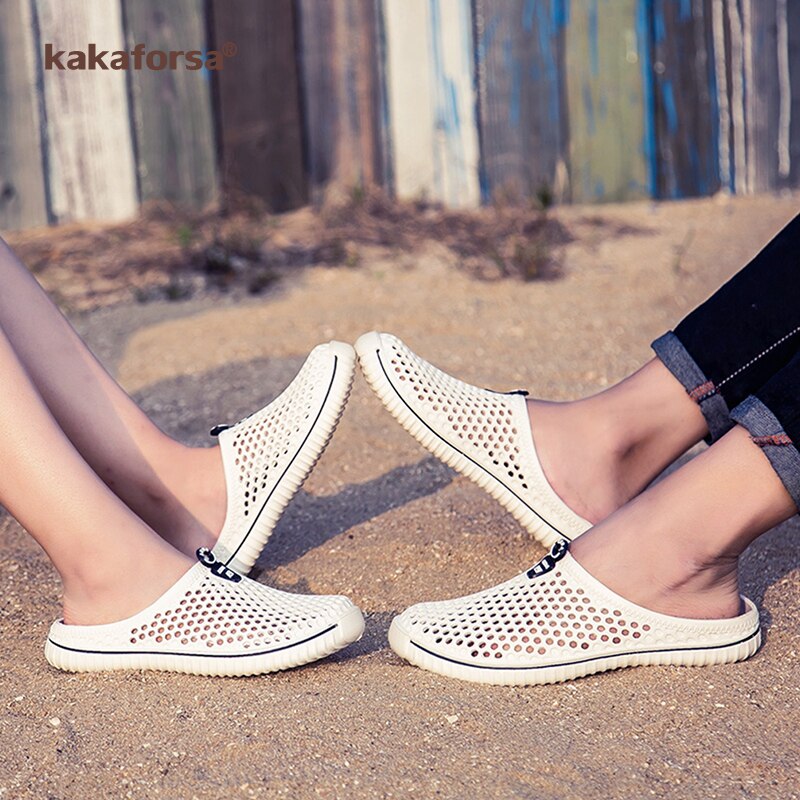 Kakaforsa 2020 waterproof Men Outdoor Sandals Mesh Breathable Lovers Slippers Unisex Casual Beach Sandal Hollow Flats Flip Flops image 8
