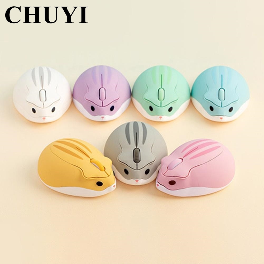 CHUYI 2.4G Wireless Optical Mouse Cute Hamster Cartoon Computer Mice ...