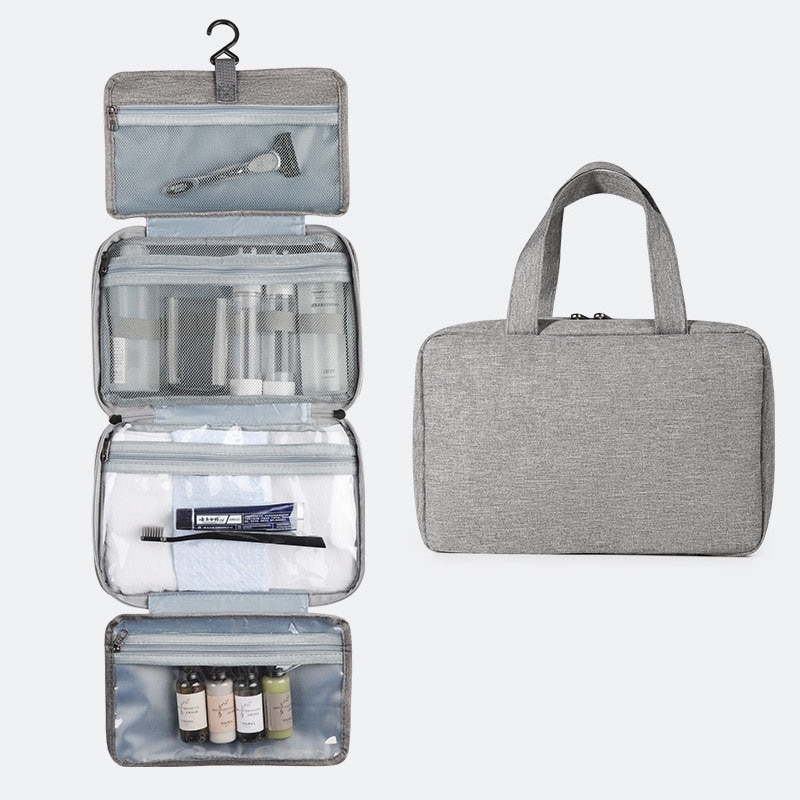 Four-fold Storage Bag Travel Waterproof Dry And Wet Separation Wash Organizer Bathroom And kitchen Sundries Storage Hanging Bag
