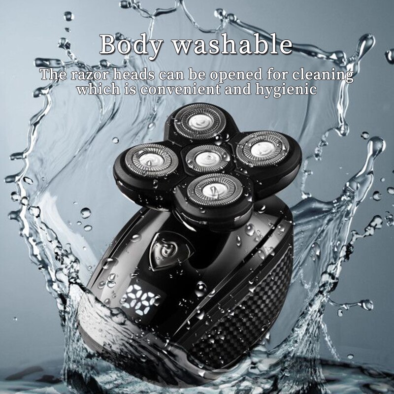 Washable shaver body with openable razor heads