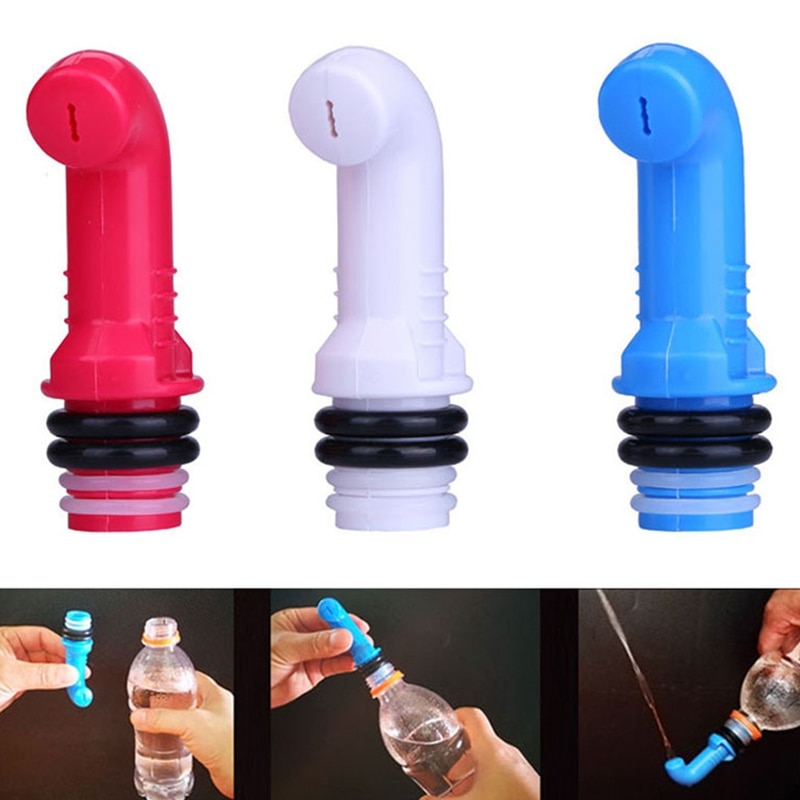 Three portable bidet sprayers in hot pink, lavender, and bright blue lined up side by side, showing product color options and ergonomic curved nozzle design