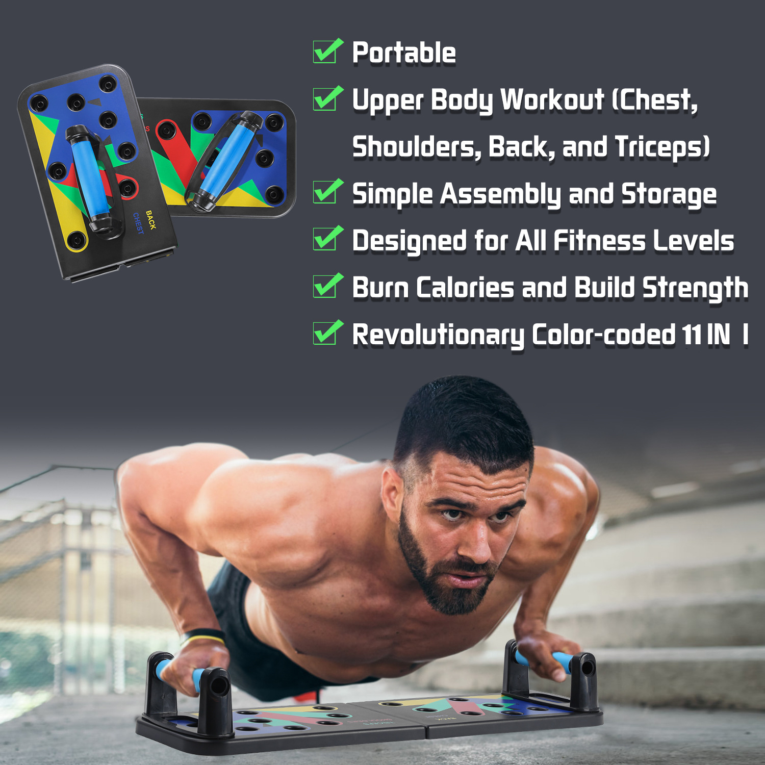 Foldable Multi-Function 12-Function 14-Function Push-Up Board Bracket Fitness Equipment Exercise Abs Board