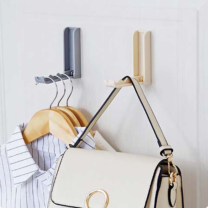 Creative New Foldable Door Back Free Punching Hook Plastic Household Wall-Mounted Hanger Coat Cap Sticky Hook