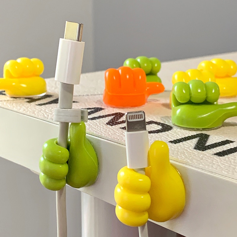 Multifunctional Thumb Wire Holder Wire Organizer Wall Hook Strong No Trace Punch-Free Hub Storage Clip