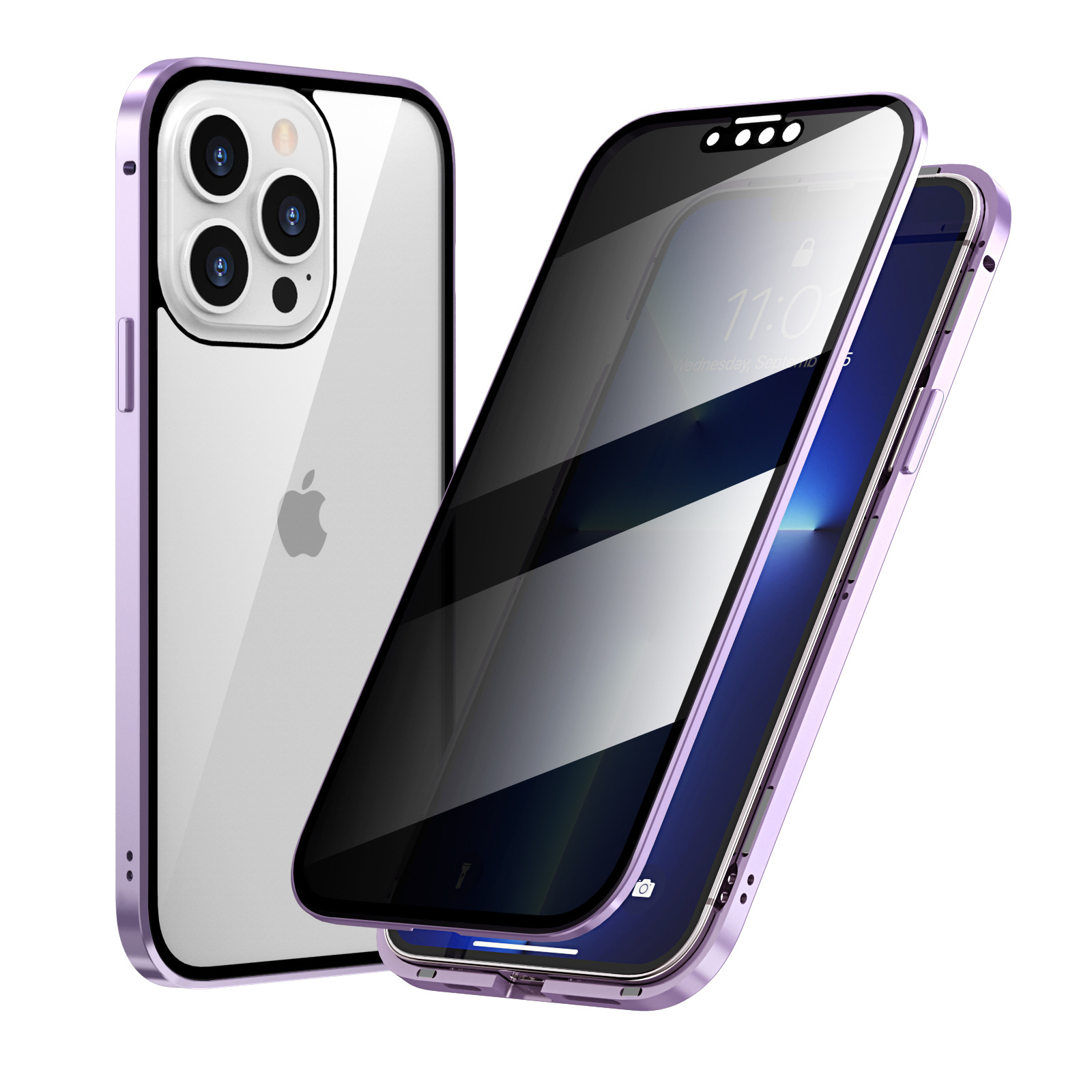 Anti-Peep Magneto iPhone 13Pro Handyhuelle - Doppelseitiger Metallrahmenschutz-11.jpg