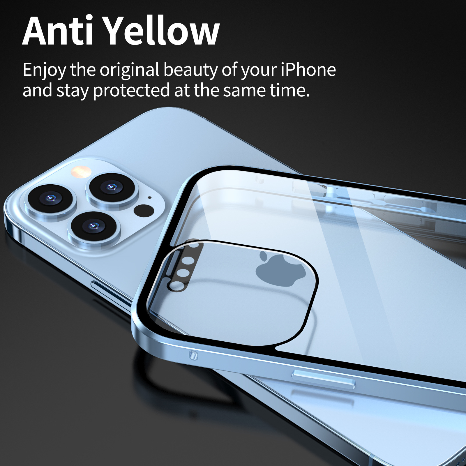 Anti-Peep Magneto iPhone 13Pro Mobile Phone Case - Double Sided Metal Frame Protection-5.jpg