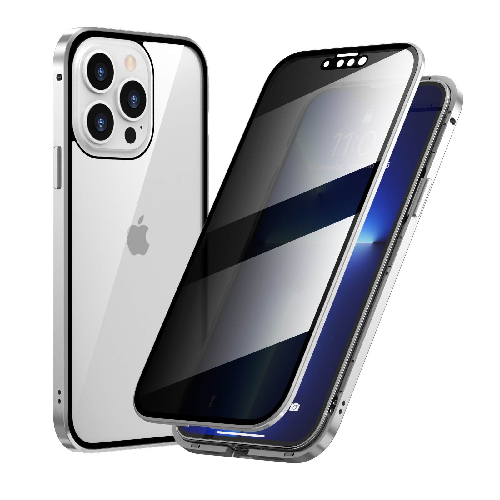 Anti-Peep Magneto iPhone 13Pro Handyhuelle - Doppelseitiger Metallrahmenschutz-12.jpg