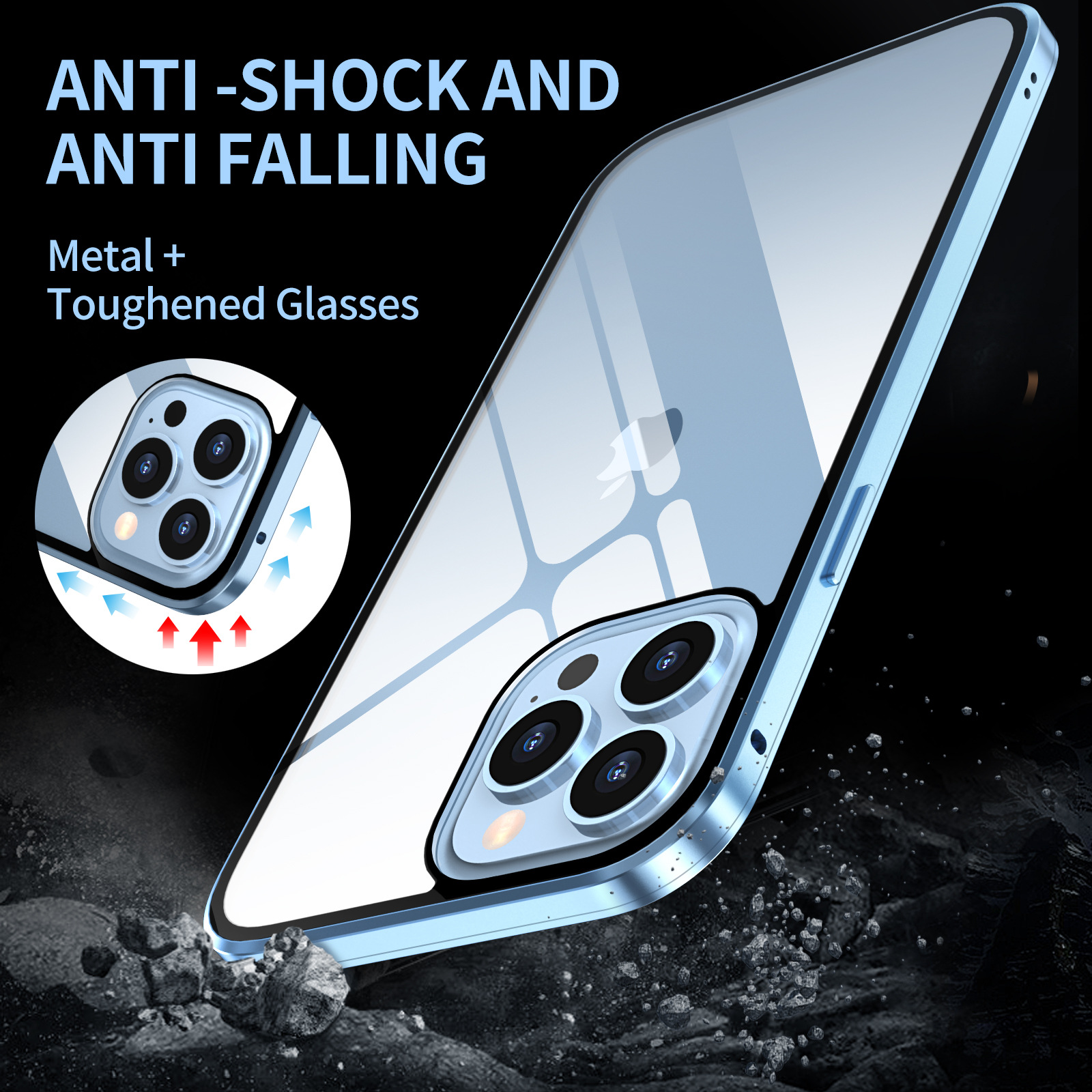 Anti-Peep Magneto iPhone 13Pro Handyhuelle - Doppelseitiger Metallrahmenschutz-6.jpg