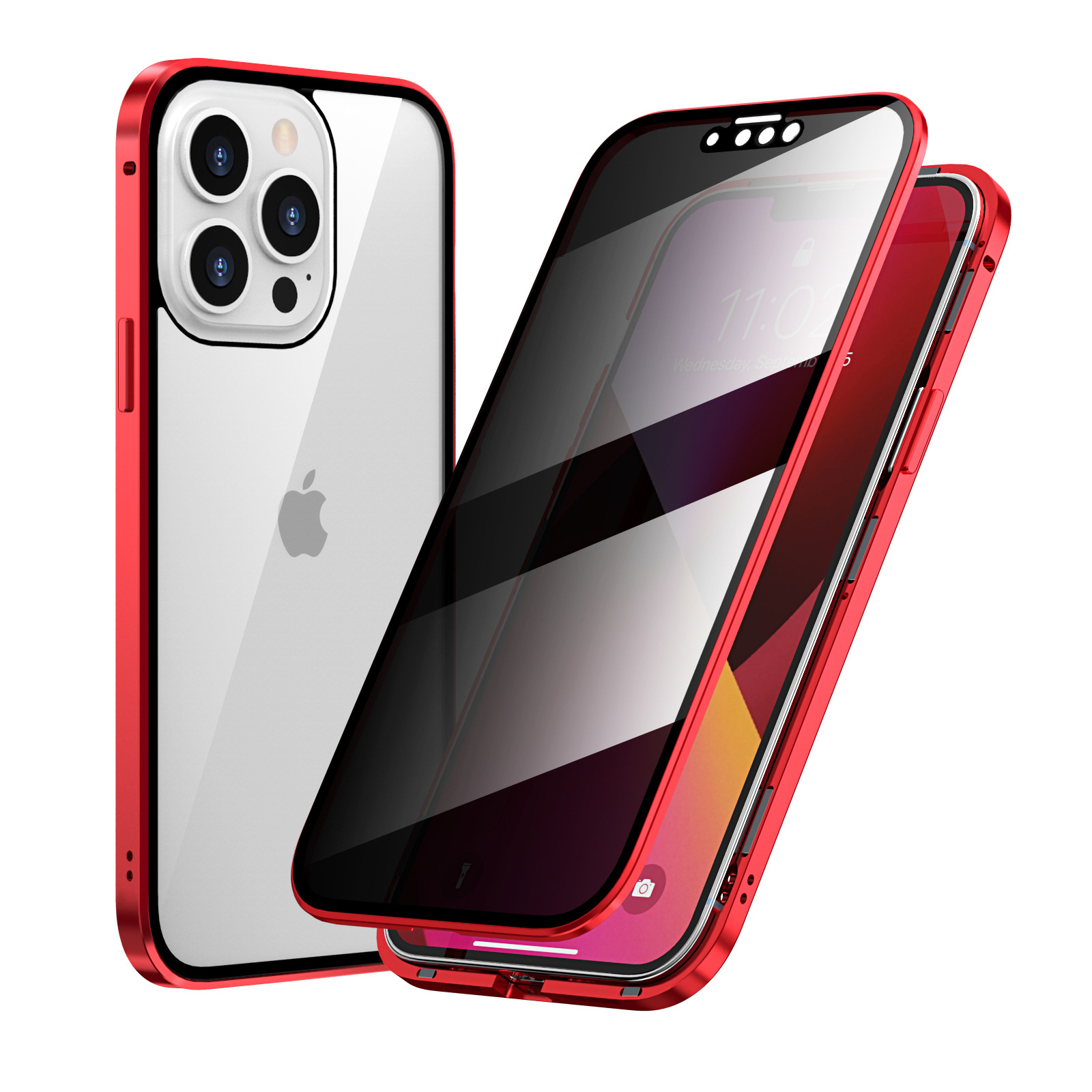 Anti-Peep Magneto iPhone 13Pro Handyhuelle - Doppelseitiger Metallrahmenschutz-9.jpg