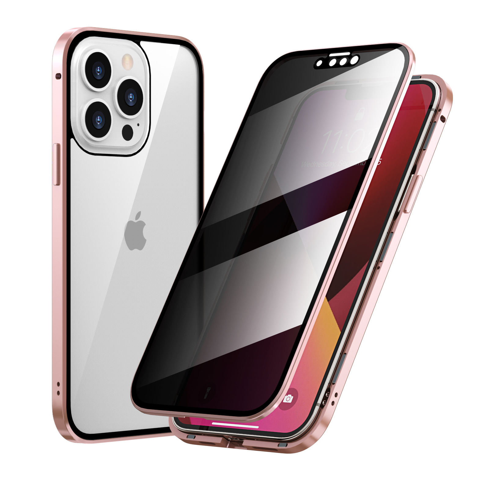 Anti-Peep Magneto iPhone 13Pro Handyhuelle - Doppelseitiger Metallrahmenschutz-7.jpg