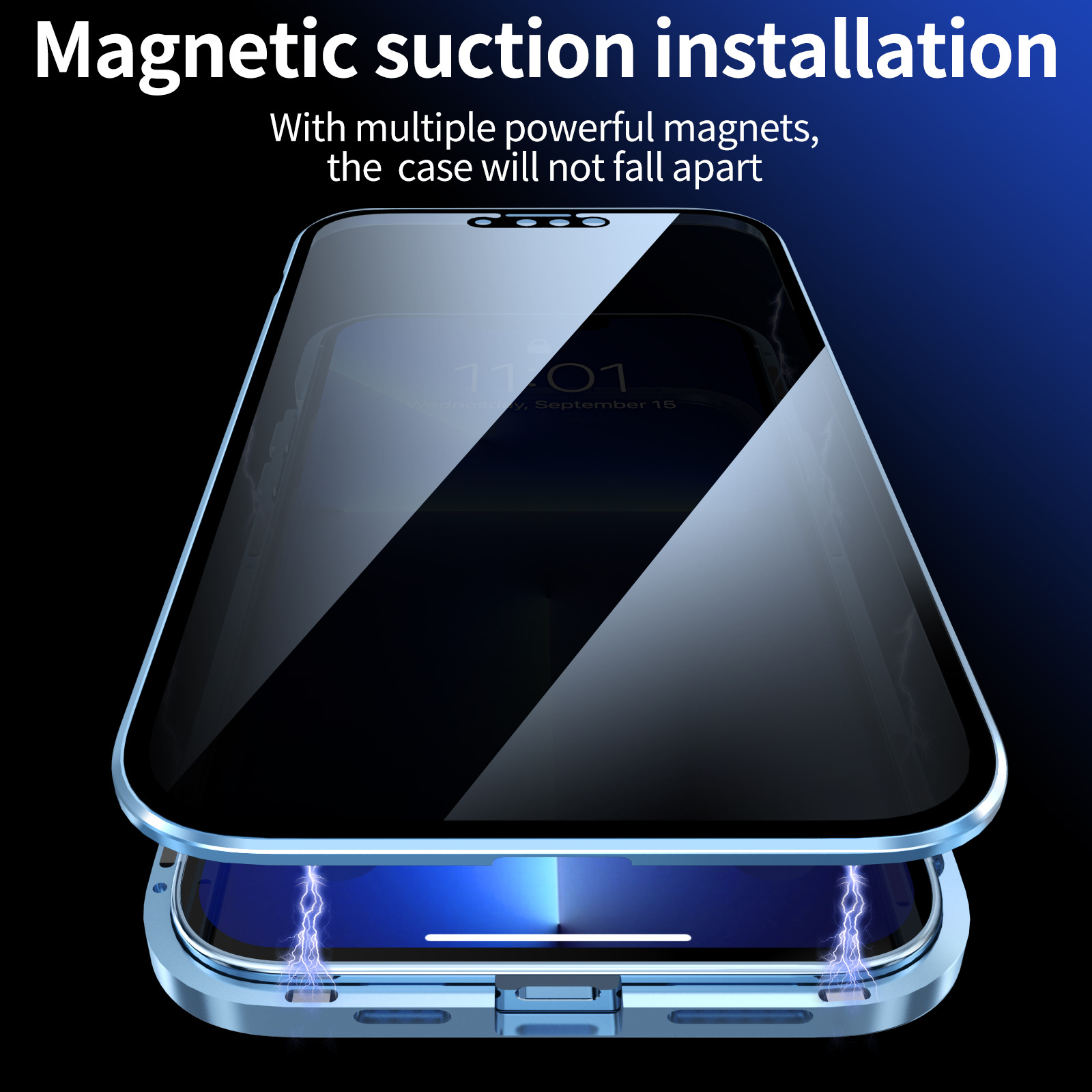 Anti-Peep Magneto iPhone 13Pro Handyhuelle - Doppelseitiger Metallrahmenschutz-2.jpg