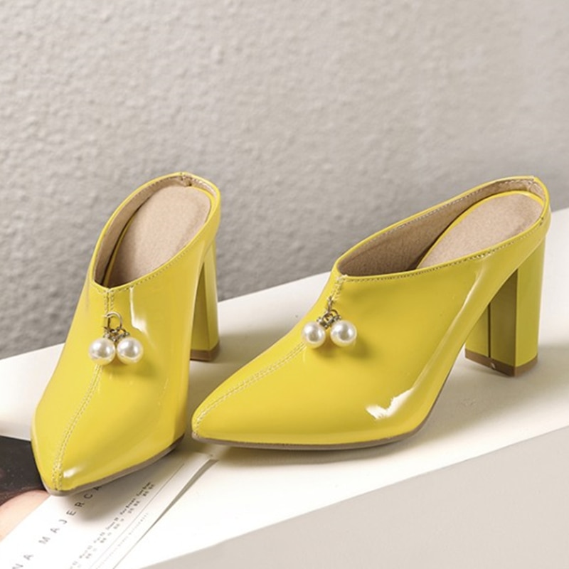 Sexy Shallow Slippers Women High Heels Summer Mules Shoes Ladies Luxury Brand Designer Pointed Toe Red White Sandals image 79