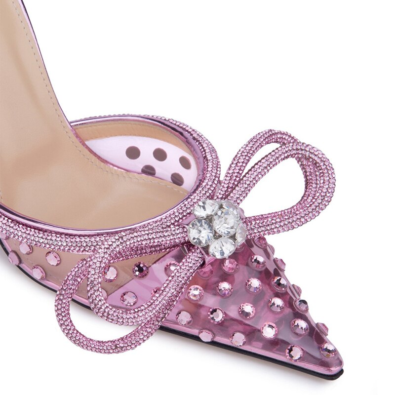 Arden Furtado Summer Women's Shoes Sexy Pointed Toe Strange Style Slippers High Heels Crystal Rhinestone Slides Sandals 11cm heel image 17