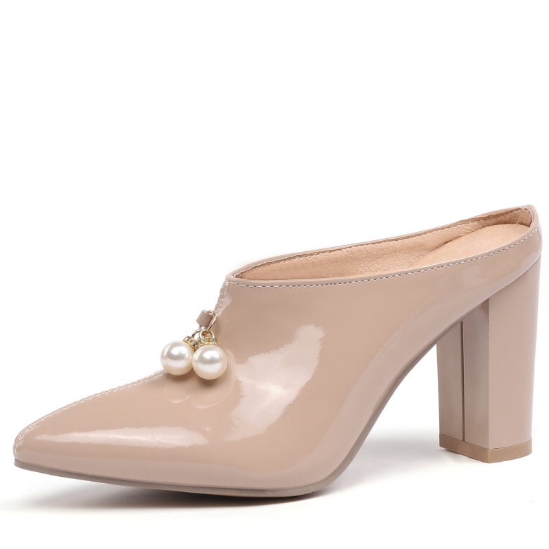 Sexy Shallow Slippers Women High Heels Summer Mules Shoes Ladies Luxury Brand Designer Pointed Toe Red White Sandals image 63