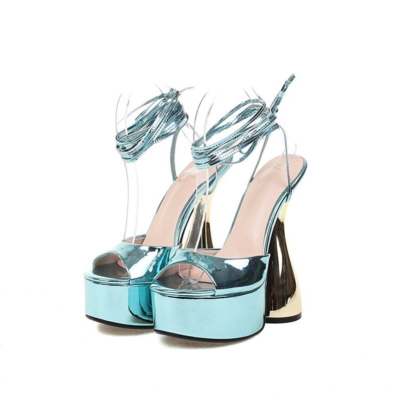 Summer Thick-Heeled High-Heeled Water Platform Sandals With Straps 40-43 Women's High Heels image 3