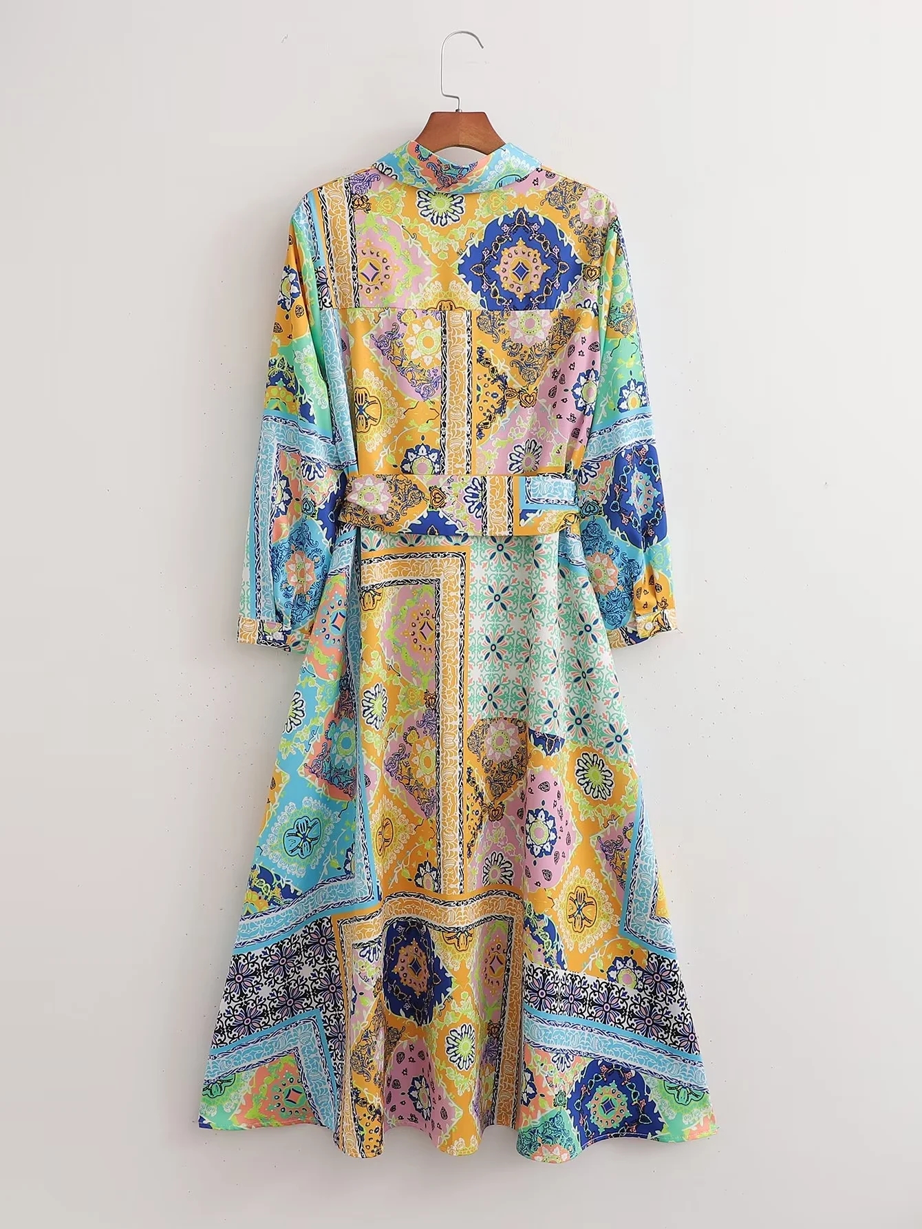 Woman Dress New Fashion Print Boho Elegant Dresses For Women Vintage With Belt Casual Female Party Dresses 94EEA290E4212D9FDEE9B6B6A0AD5846