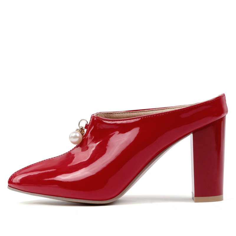 Sexy Shallow Slippers Women High Heels Summer Mules Shoes Ladies Luxury Brand Designer Pointed Toe Red White Sandals image 44