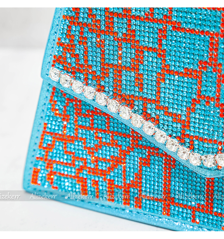 Women's Rhinestone Designer Handbag - Shiny Crystal Clutch Purse