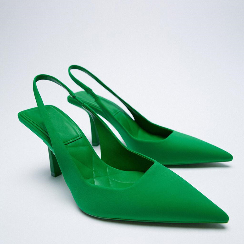 ASOS DESIGN Scarlett bow detail mid heeled shoes in green | ASOS