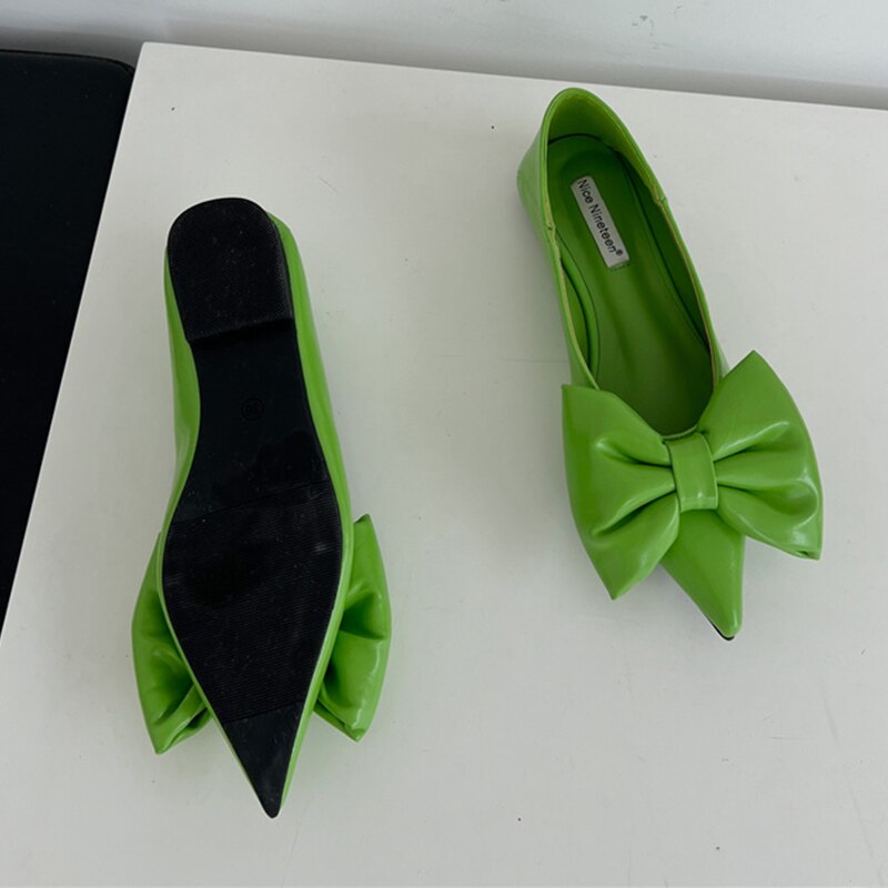 Flat Shoes Bow Temperament Beautiful Color Pointed Shoes Women's Low Top Pump image 26