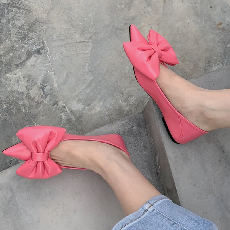 Flat Shoes Bow Temperament Beautiful Color Pointed Shoes Women's Low Top Pump image 23