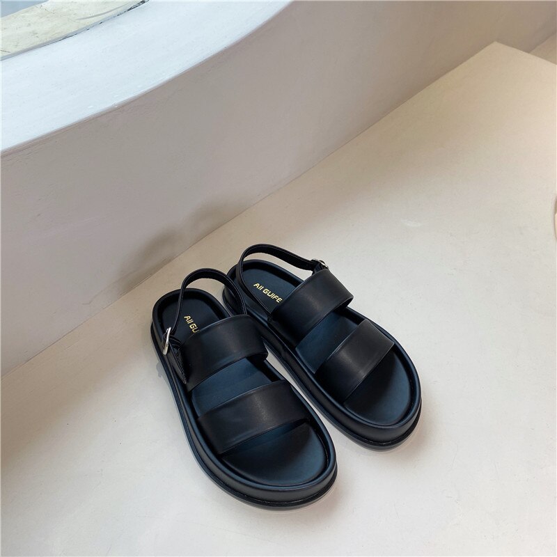 Womens Peep Toe Platform Denim Jeans Sandals Gladiator Summer Beach Shoes Girls Roman image 15