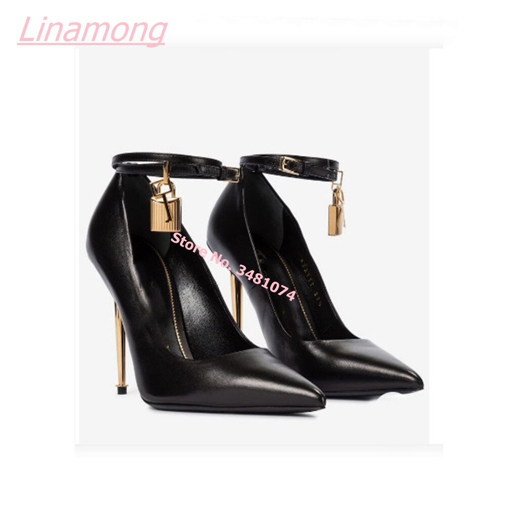 Summer Women Pumps Metal Thin High Heel Luxury Shallow Pointed Toe Comfort Party Office Shoes image 25