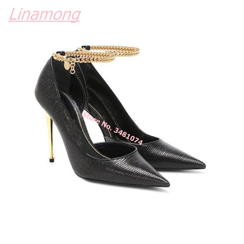 Summer Women Pumps Metal Thin High Heel Luxury Shallow Pointed Toe Comfort Party Office Shoes image 38