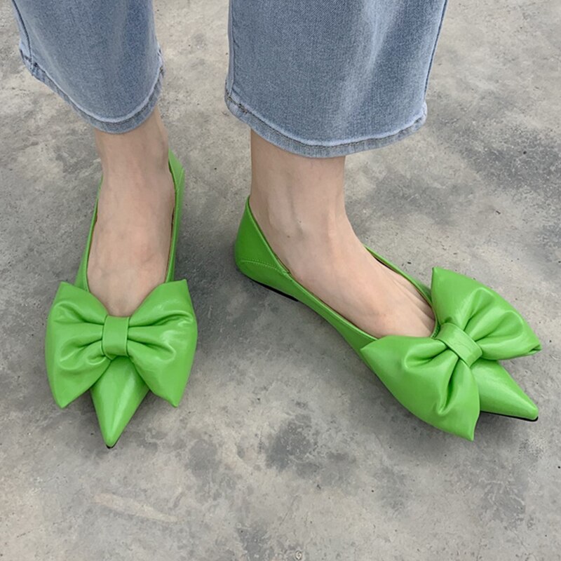 Flat Shoes Bow Temperament Beautiful Color Pointed Shoes Women's Low Top Pump image 24
