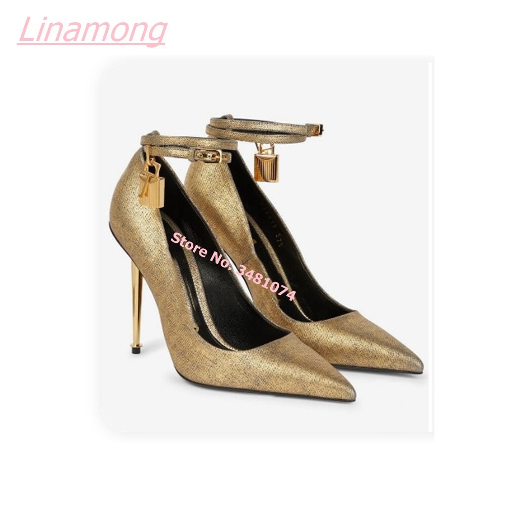 Summer Women Pumps Metal Thin High Heel Luxury Shallow Pointed Toe Comfort Party Office Shoes image 12