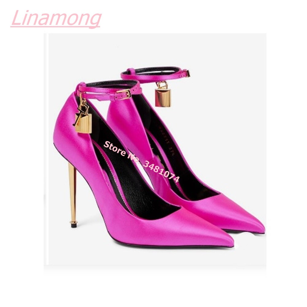 Summer Women Pumps Metal Thin High Heel Luxury Shallow Pointed Toe Comfort Party Office Shoes image 57