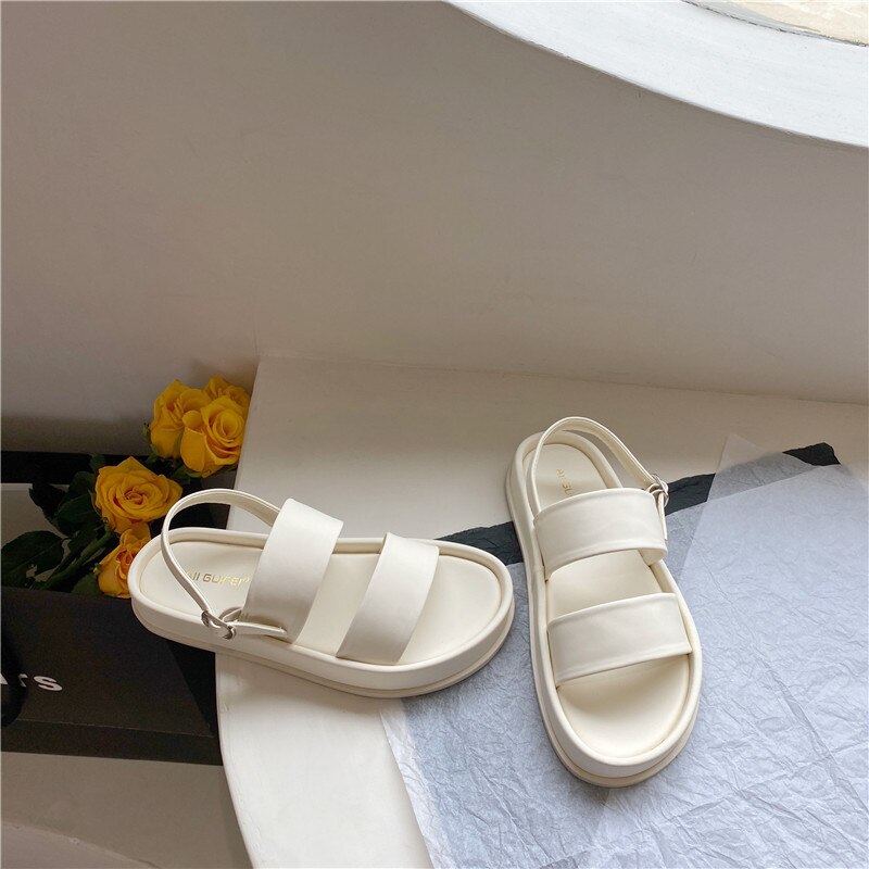 Womens Peep Toe Platform Denim Jeans Sandals Gladiator Summer Beach Shoes Girls Roman image 21