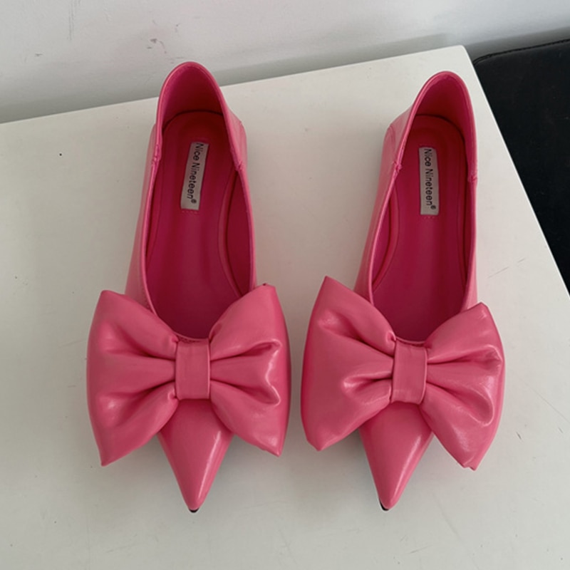 Flat Shoes Bow Temperament Beautiful Color Pointed Shoes Women's Low Top Pump image 11