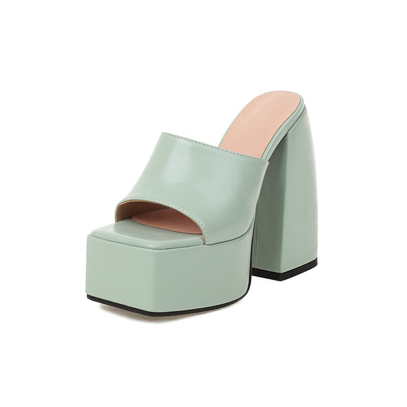Spring And Autumn 34-43 Thick Bottom Square Toe Sandals image 4