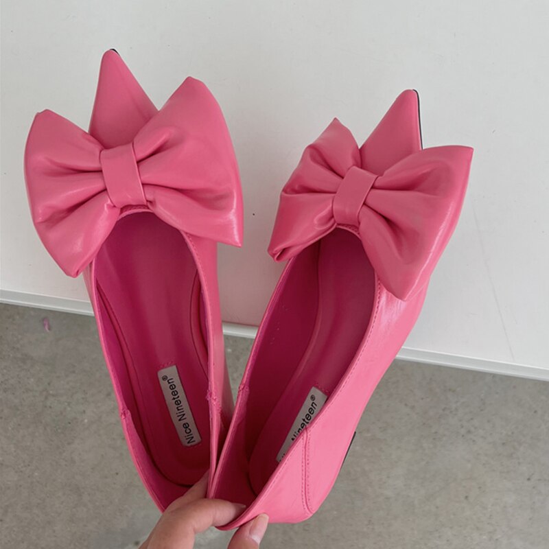 Flat Shoes Bow Temperament Beautiful Color Pointed Shoes Women's Low Top Pump image 27