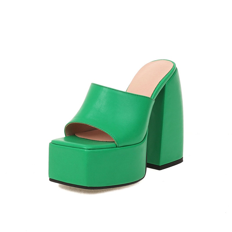 Spring And Autumn 34-43 Thick Bottom Square Toe Sandals image 53