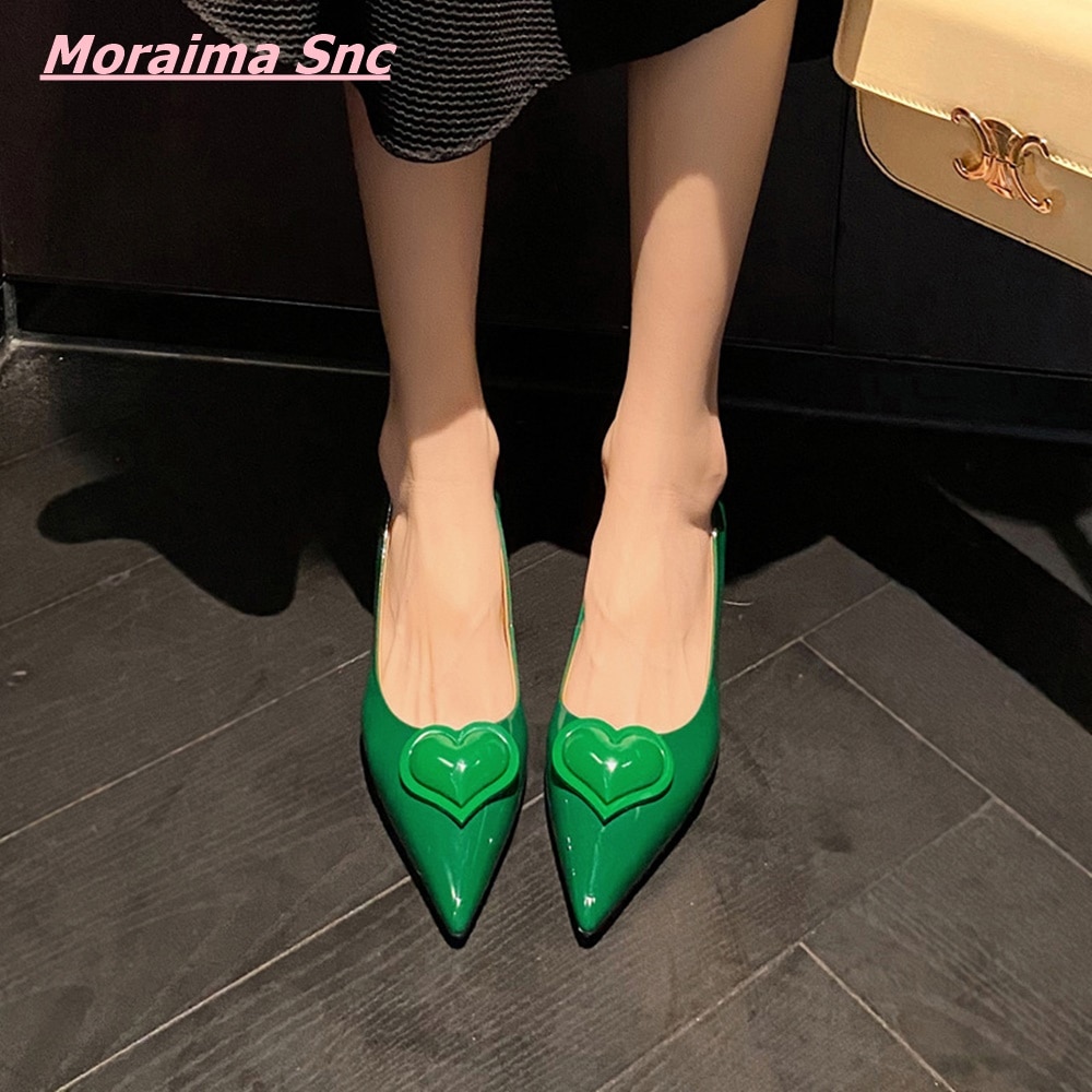 Office Women Shoes Shallow Love Pointed Toe Cover Thin Heel Genuine Leather Checkered Casual Sandals image 22