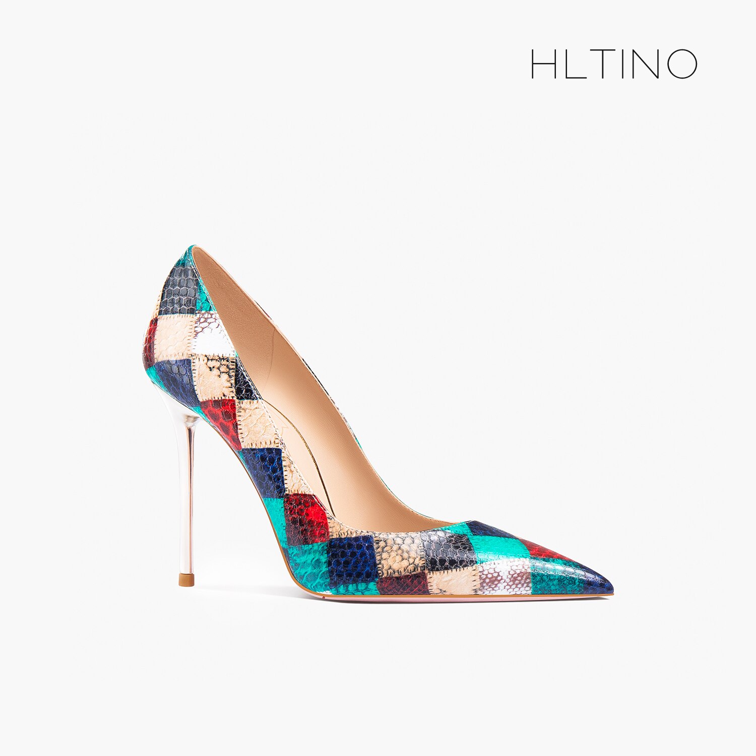Summer Network Red Plaid Snake Pattern Pointed High Heel Shoes Women's Thin Heels Sexy French Large Lacquer Shoes image 35
