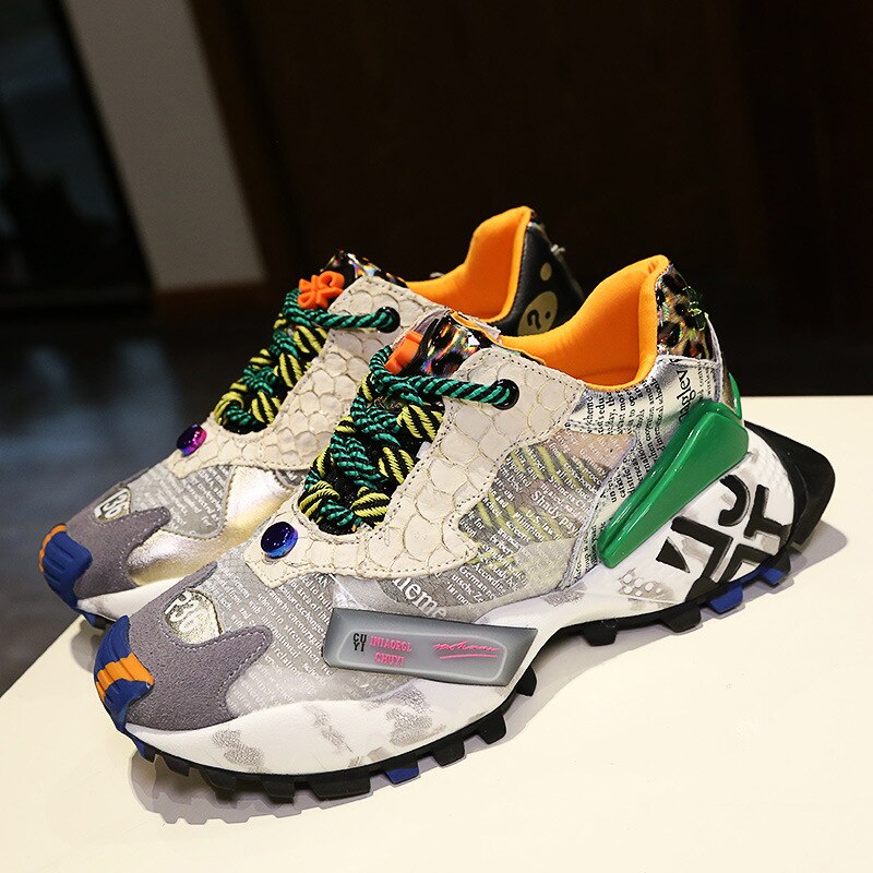 Women's Shoes Thick Soled Student Casual Shoes Mesh Breathable Sneakers Single Shoes image 16