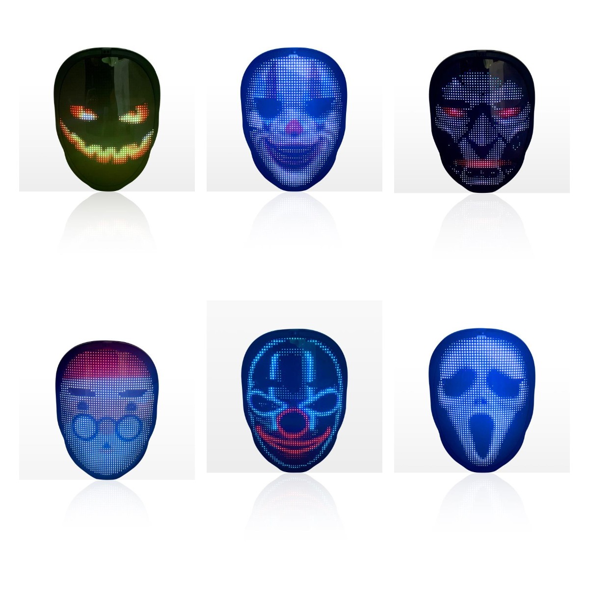 LED rave app control mask,DIY colorful glowing mask