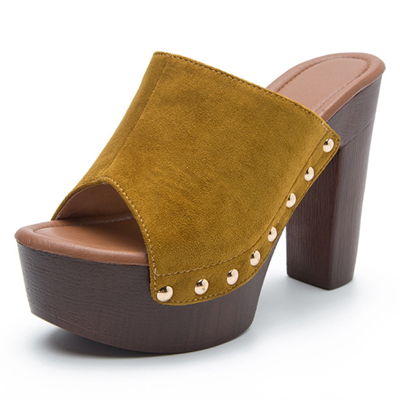 Brand Summer Slippers Women High Heels Shoes Female Platform Shoes Outside Women Slippers Pumps Rivet Mules Shoes image 65