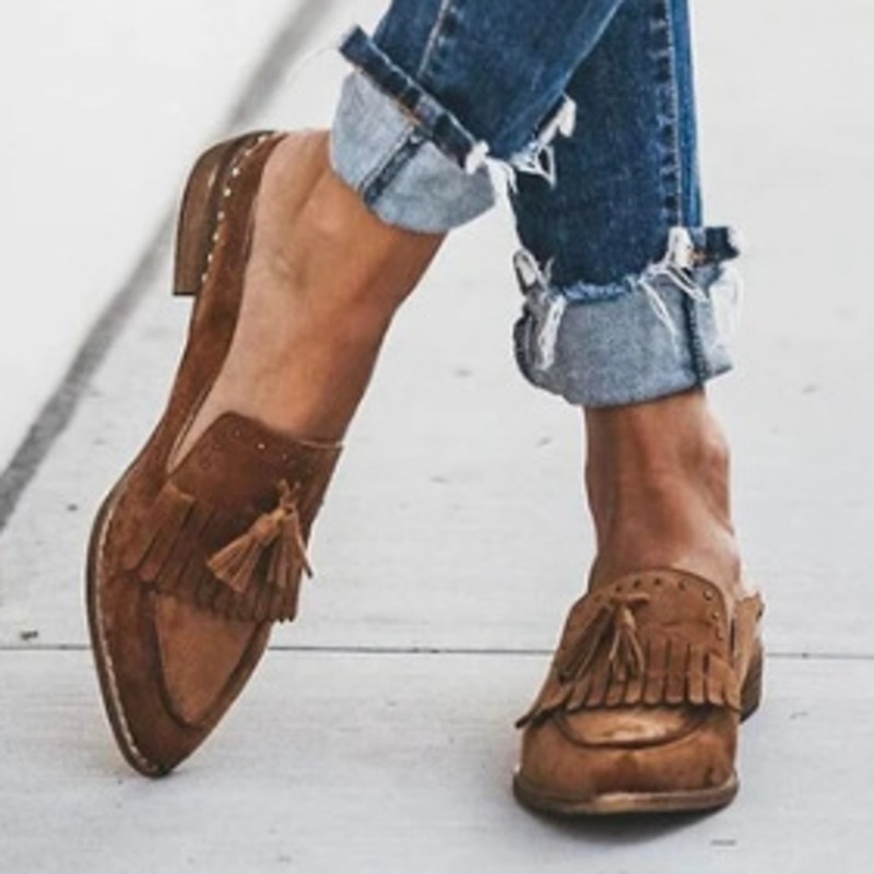 British Style Spring Summer Low Heel Square Heel Sandals image 7