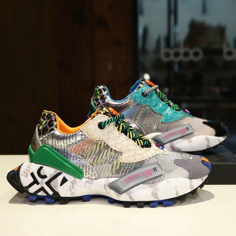 Women's Shoes Thick Soled Student Casual Shoes Mesh Breathable Sneakers Single Shoes