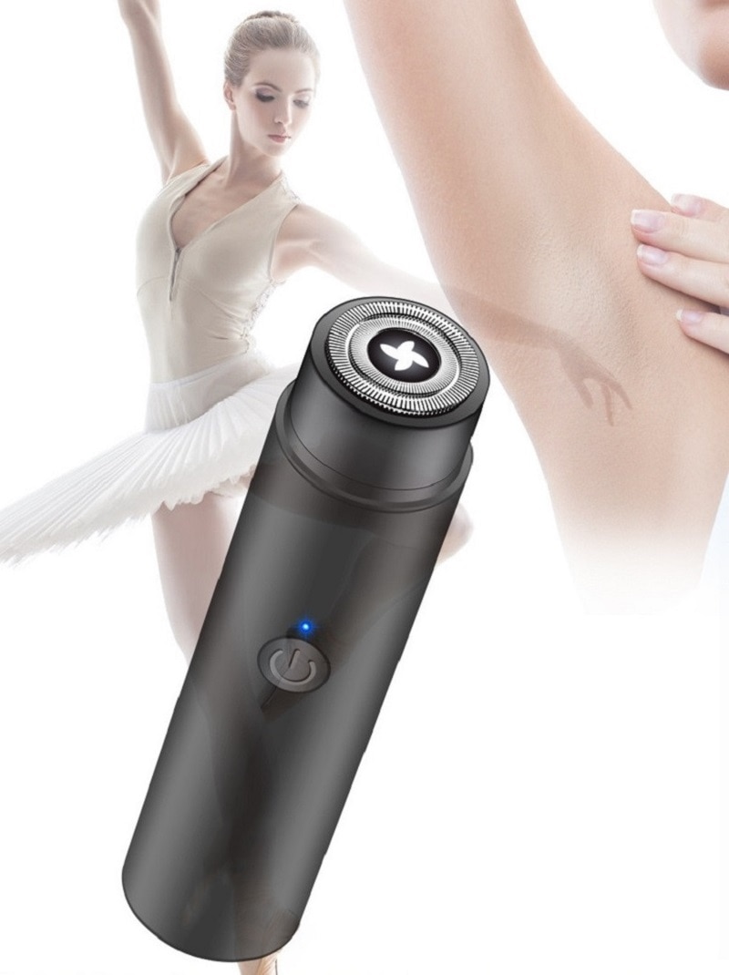 Compact cylindrical shaver held comfortably in one hand